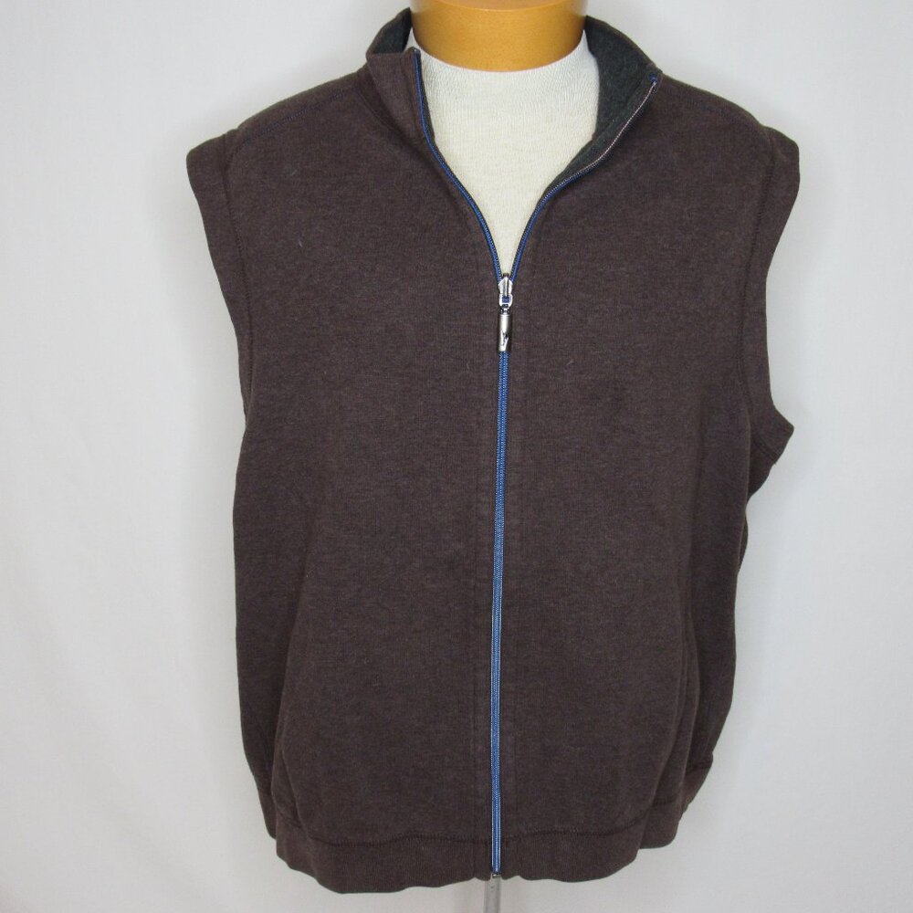 Tommy Bahama Brown Gray Flip Side Reversible Vest Men's XL XLarge